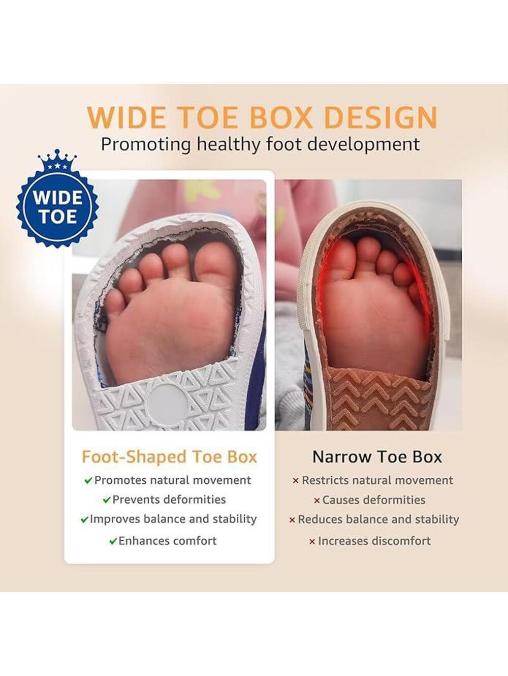 Toddler Blue Soft Sole Shoes with Wide Toe Box Size 7